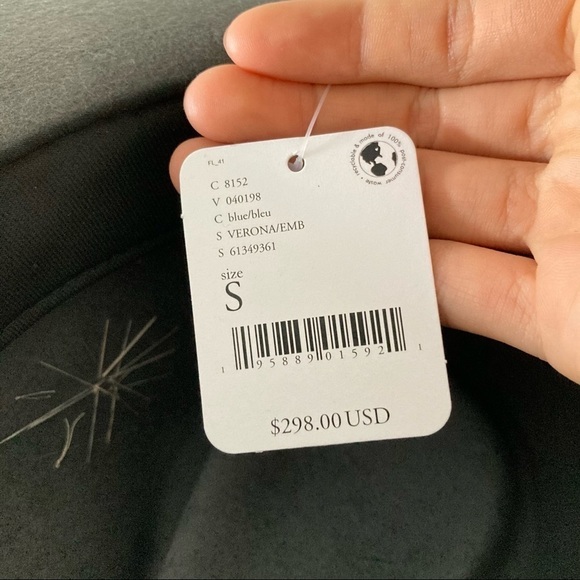 NWT Lovely Bird Malibu x Free People Gray Embroidered Distressed Wool Hat Sz S - Picture 11 of 12